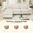 thumbnail image 4 of Oversized Modular Sectional Sofa with Movable Ottoman, 107 Inch 4 Seat Modern Corduroy Sofa Set, Convertible L Shaped Couch for Living Room and Office Beige, 4 of 8