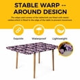 thumbnail image 4 of Purple Floral Table Cloths for 3 Foot Rectangle Tables, Abstract Watercolor Flower Leaf Plant Patio Waterproof Elastic Fitted Tablecloths, Washable Rectangular Table Cover for Camping, 4 of 8