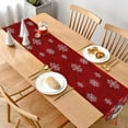 thumbnail image 3 of Camino de mesa navideño Camino de mesa navideño de algodón y lino Camino de mesa navideño lavable de lino rojo Camino de mesa navideño para decoración de mesa navideña, 33 cm x 183 cm ER, 3 of 5