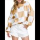 thumbnail image 2 of Suéter Holgado de Punto Acanalado con Cuello Redondo y Larga para Mujer, Moda de Otoño Caqui M, 2 of 10