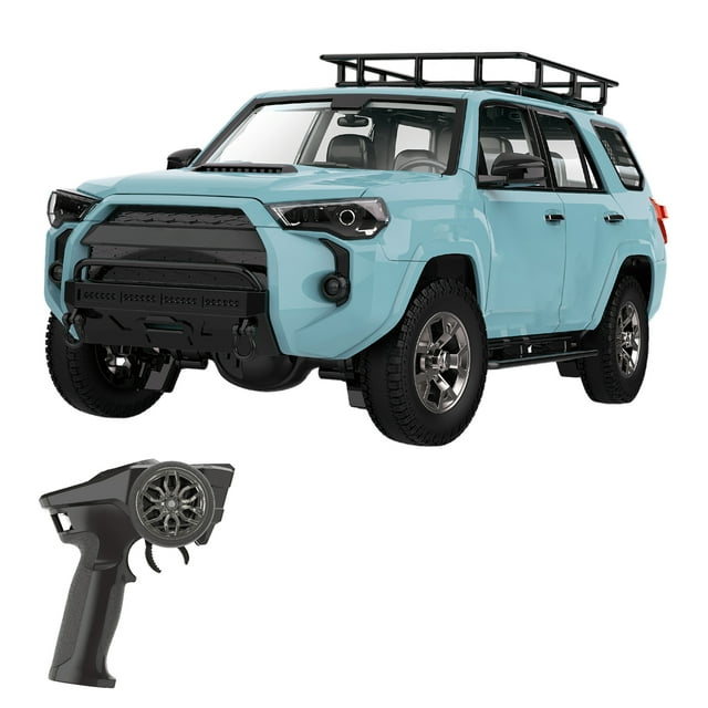 yeacher 1/18 Scale 2.4GHz Remote Control Crawler Truck with 4WD, 600mAh Li-ion Battery, and Four-Wheel Steering (Blue)