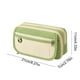 thumbnail image 3 of Estuche de lienzo de gran capacidad | Diseño de cuerda colgante de 2 capas | Bolsa organizadora multifuncional | Lona resistente al agua duradera | 21x11x7cm | Azul, Café, Verde, Amarillo | Soporte, 3 of 6
