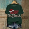 thumbnail image 2 of UngA Christmas Womens Shirts Santa Holiday Merry and Bright Christmas Short Sleeve Tops Xmas Light Graphic Print Christmas Tshirts Women Dark Green,M, 2 of 6