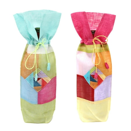 

2pcs Wine Bottle Cover Chinese Style Cloth Wine Bottle Cover Household Wine Bag