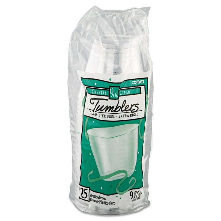 Comet Smooth Wall Tumblers, 9 oz, Clear, Squat, 25/Pack, 20 Packs/Carton Comet Smooth Wall Tumblers, 9 oz, Clear, Squat, 25/Pack, 20 Packs/Carton