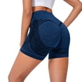 thumbnail image 5 of Womens Biker Shorts High Waist Booty Lifting Compression Athletic Shorts Blue, 5 of 6