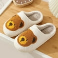 thumbnail image 2 of Fuzzy Slippers for Women Cute Animal Print Matching Slippers Memory Foam Winter Warm Home Nonslip Slip on Slides Shoes White 6.5, 2 of 5