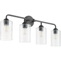 Charlotte 4 - Light Matte Black / Black Glass And Steel Wall Sconce