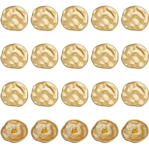 20Pcs Gold Alloy Dome Buttons - Round 24.5mm x 25mm x 7.5mm Blazer Coat Shirt Jacket Buttons Golden
