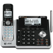 AT&T DECT 6.0 2-Line Expandable Cordless Phone with Answering System and Dual Caller ID/Call Waiting, 1 Handset, Silver/Black
