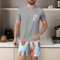 thumbnail image 4 of Ensembles de Pyjamas 2 Pcs pour Hommes Ultra Doux Texturés Costumes Athlétiques Extensibles Col Rond Manches Courtes Chemises Athlétiques Extensibles Séchage Rapide Vêtements de Détente Shorts Ensembles d'Été Hommes 2 Pcs Chemise de Nuit, 4 of 6
