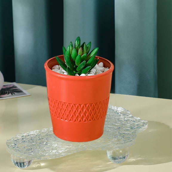 Gallickan Plastic Planters, Solid Color Plant Pot for Indoor Plants Living Room Flower Arrangement TV Cabinet Decoration Flower Pot, Orange