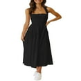 thumbnail image 3 of Robe Maxi Plissée d'Été pour Femme, Col Licou, Sans Manches, Robe Soleil, Dos Croisé, Fluide, Maxi Longue, 3 of 6