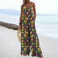 thumbnail image 2 of Moxiu Womens Mardi Gras Jumpsuits Holiday Jumpsuits Dressy Casual Carnival Graphic Overalls Loose Wide Leg Rompers with Pockets 2025 Multicolor,M, 2 of 7