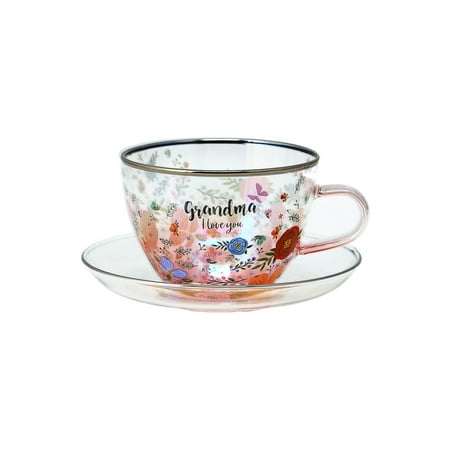 

Grandma - 7 oz Glass Tea Cup and Saucer