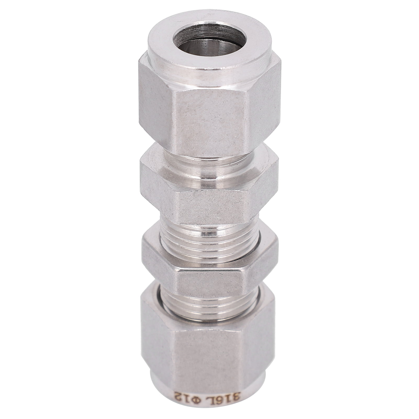 316 Stainless Steel Double Ferrule Compression Fitting Bulkhead Connector Accessory for Water Pipes Gas Pipes and Oil Pipes Ф12