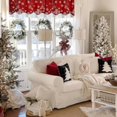 thumbnail image 3 of Christmas Window Valances Winter Snowflakes Valance Kitchen Curtains with Rod Pocket Merry Christmas Ball Ornaments Window Treatments Short Curtain Panels Decor 54" X 18", 3 of 6