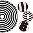 thumbnail image 7 of LYCAQL Christmas Black and White Tree Skirt 17 inches Annual Rings Tree Mat with Pom Poms for Holiday Indoor Home Nightmare Before Christmas Decorations, 7 of 7