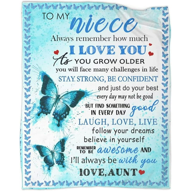 LHSHID to My Niece Gifts from Aunt Auntie Throw Blanket Birthday Graduation for Niece Ultra Soft Micro Flannel Blankets for Bed Couch Travel Beach 30"x40"