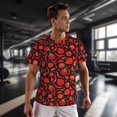 thumbnail image 3 of Wukai Tomatoes And Chili Print Men's Short-Sleeved Mesh T-Shirt,Quick-Dry Short Sleeve Workout T-Shirt-Large, 3 of 8