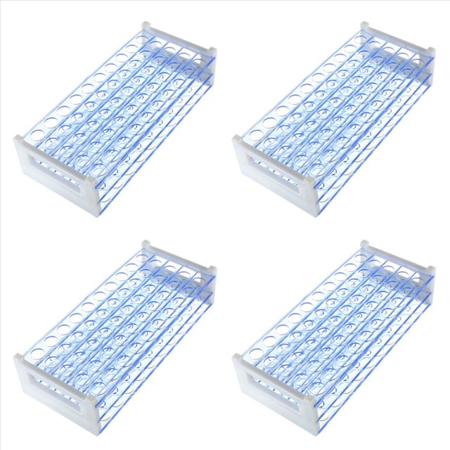 4X Soporte de Tubo de Ensayo de Plástico Soporte para Tubos de Ensayo de 12-13 mm Posiciones de 50 Orificios