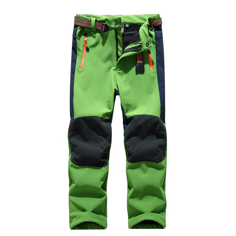Sodopo Kids Snow Cargo Pants, Boys Girls Youth Waterproof Outdoor Hiking  Ski Snow Pants, Soft Shell Expandable Waist Warm Fleece Lined Insulated Trousers  Fishing Ski Pants 