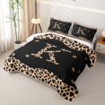 thumbnail image 3 of Meiyoeat Animal Leopard Letter K Bed Spread Queen for Girls,Classic Polka Dot Queen Coverlet Set,Black Beige Brown, 3 of 7