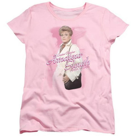 Trevco Murder She Wrote-Amateur Sleuth Short Sleeve Womens Tee, Pink - 2X