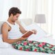 thumbnail image 5 of Fotbe Palm Leaves Flamingo Pantalones de Pijama para Hombre, Pantalones de Dormir, Pantalones de Casa con Cintura Ajustable y Bolsillos-X-Large, 5 of 6