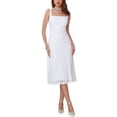 thumbnail image 2 of INSPIRAR CHIC Vestido de Prom de Encaje para Mujeres con Tirantes Cuello Cuadrado Sin Mangas Cóctel Formal Midi Vestidos S Blanco, 2 of 6