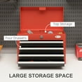 thumbnail image 3 of Coffre à Outils Verrouillable Suprématie : Boîte de Rangement Supérieure en Acier Portable à 4 Tiroirs avec Loquet et Clés pour Garage, Fini Rouge, 3 of 6