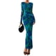 thumbnail image 1 of Vestido PRETTYGARDEN 2025 Floral de Malla Ajustado Maxi Verde Talla L, 1 of 8