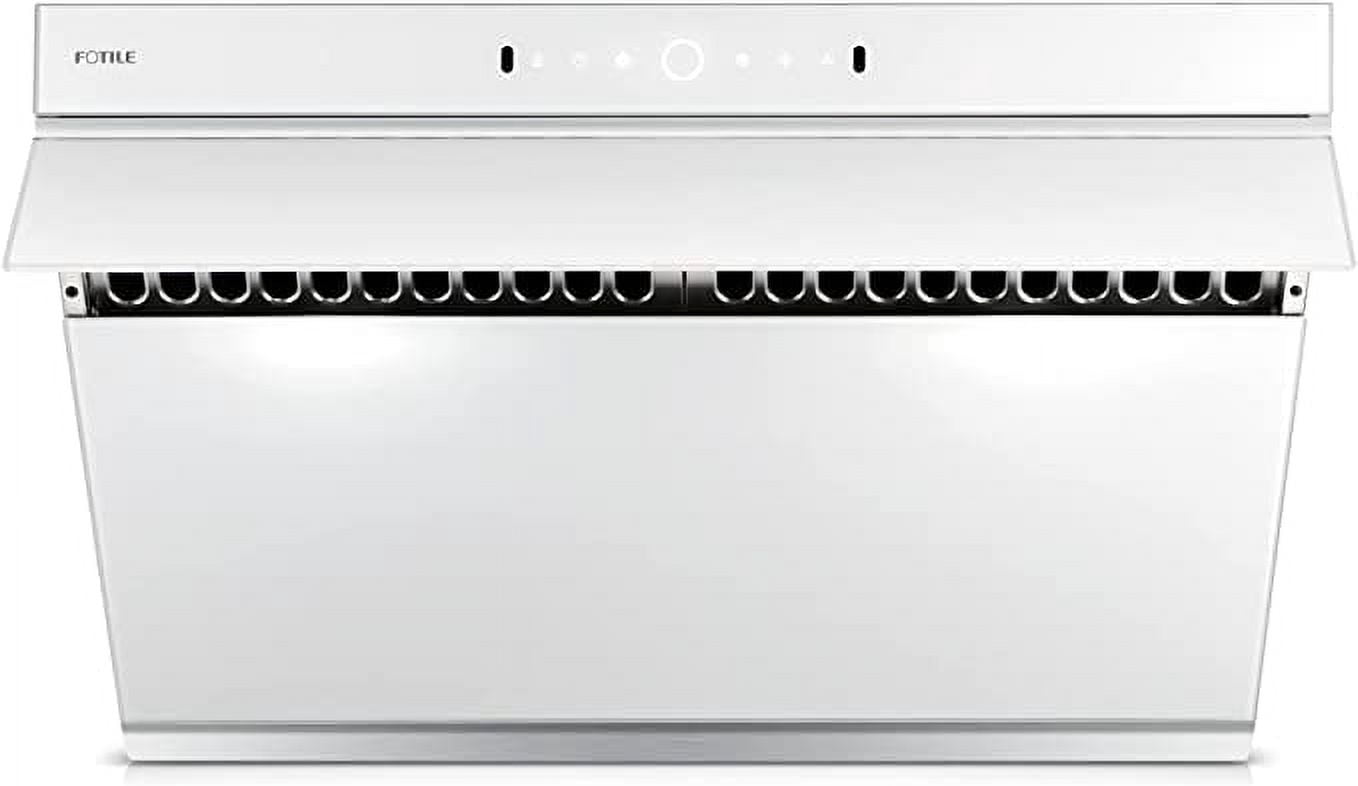FOTILE inclined  Vent Series 30" 1000 CFM Under Cabinet or Wall Mount Range Hood with 2 LED Lights, Motion and Touch Activation in White Tempered Glass