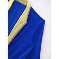 thumbnail image 3 of Yartina Kids Boys Velvet Long Sleeve Tailcoat Regal King/Prince Show Stage Performance Tuxedo Jacket Royal Blue 4, 3 of 7