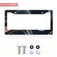 thumbnail image 2 of 1Pack License Plate Frames with Black & Brown Gradient Fluid Pattern Design Includes Screws & Caps Full Accessories Included Size 6. 3x12. 2inch(16x31cm), 2 of 8