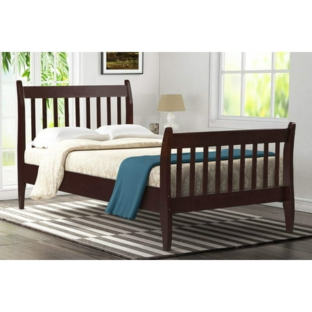 Merax Modern Farmhouse Style Pine Wood Twin Size Bed, Multiple Colors