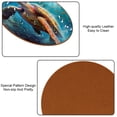 thumbnail image 5 of Turtle Microfiber Leather Round Coasters (6PCS) - 11x11 cm/4.3x4.3 in Square Drink Coasters Set for Table and Home Decor, 5 of 6