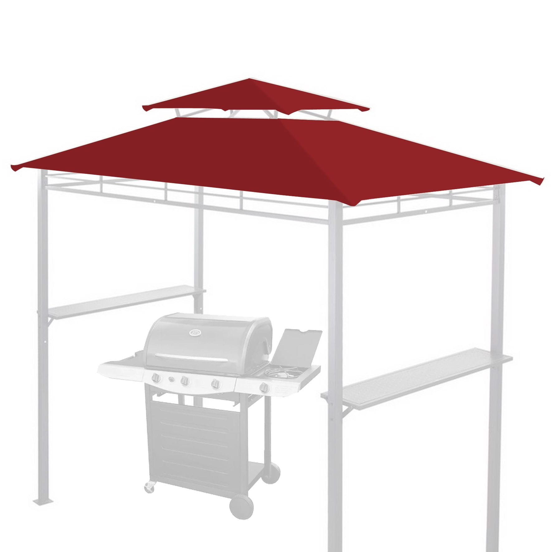 SUNNY Tiered Replacement Canopy ONLY for 8x5Ft Barbecue Gazebo, Outdoor
