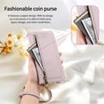 thumbnail image 3 of ESEBLE Leather For Google Pixel 9 Pro XL / Pixel 10 Pro XL Case With 3-Card Holder Zipper Bills Slot, Makeup Mirror，Soft PU Leather Detachable Lanyard Shoulder Strap And Wristlet Wallet Case,Purple, 3 of 7