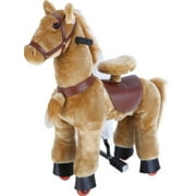 TODDLER TOYS Cheval à bascule poney beige marron à cheval