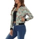 thumbnail image 4 of Chaqueta bomber para mujer Inspire Chic, corte slim, ligera, con cremallera, color verde claro L, 4 of 6