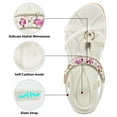 thumbnail image 3 of Ablanczoom Sandals Womens：Beaded Comfortable Elastic Band Women Flat Sandals, 3 of 6