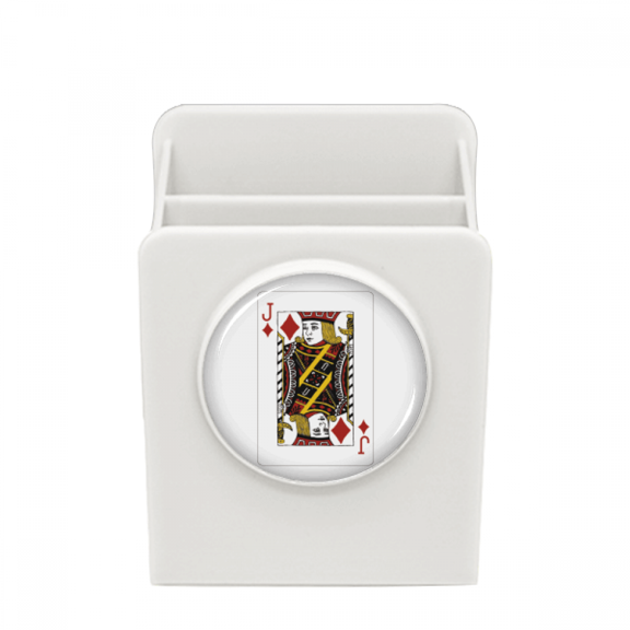 j playing cards pattern desk pencil holder cup pen organizer