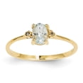 thumbnail image 1 of 14K Yellow Gold Diamond & Aquamarine Birthstone Ring, 1 of 2