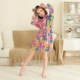 thumbnail image 3 of FORMRS Niños Bathrobe Unisex Hooded Robe Soft Plush Pajamas Sleepwear, Size 10-12T, Art Map, 3 of 7