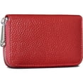 thumbnail image 3 of Credit Card Holder RFID Blocking Genuine Leather Mini Credit Card Wallet Purse with Zipper Womens Small id Compact Slim Blocked Zip Accordion Wallets Case for Women Men, 3 of 8