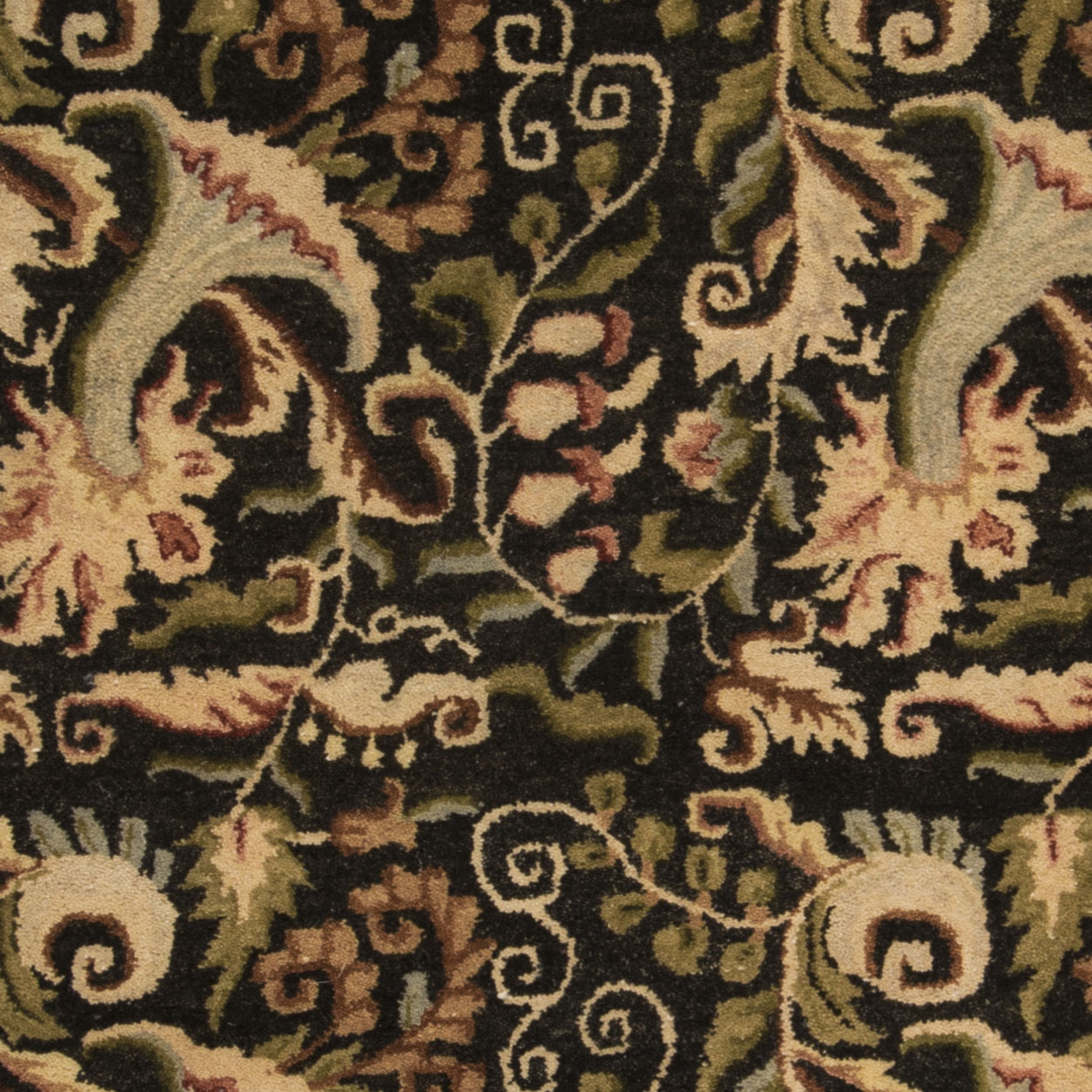 SAFAVIEH Bergama Pompeii Floral Bordered Wool Area Rug, Charcoal, 4' x 6'