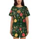 thumbnail image 1 of Balery Christmas Conjunto de Pijama para Mujer con Estampado, Dos Piezas de Manga Corta y Shorts, Ropa de Dormir Suave con Cuello Redondo y Bolsillos-Large, 1 of 6