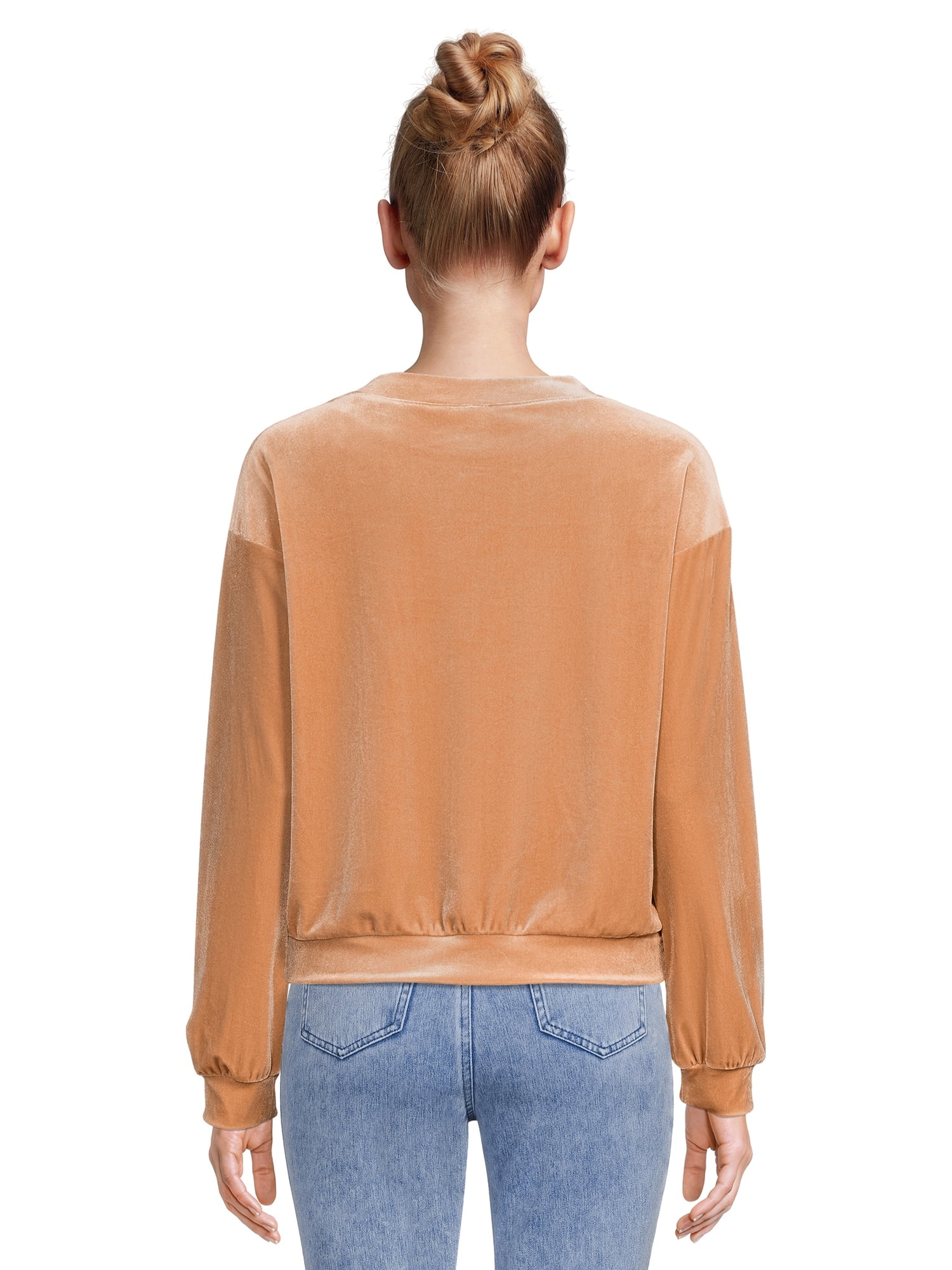 Self Esteem Juniors Drop Shoulder Velvet Pullover