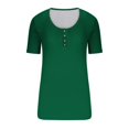 thumbnail image 4 of SDNall T-shirt Femme Col Rond Boutonné Manches Courtes Ample, 4 of 9
